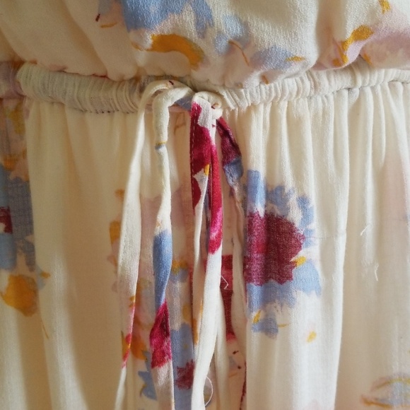 Lucky Brand Floral Drawstring Surplice Midi Dress - Picture 5 of 8